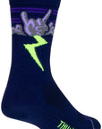 Calcetines deportivos Thunder de SockGuy - 15 cm (azul marino, morado y verde) talla pequeña/mediana