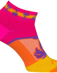 Calcetines bajos clásicos tropicales SockGuy - 2,5 cm, rosa/amarillo/naranja, para mujer, talla pequeña/mediana