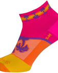 Calcetines bajos clásicos tropicales SockGuy - 2,5 cm, rosa/amarillo/naranja, para mujer, talla pequeña/mediana