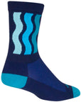 Calcetines ondulados SockGuy Crew - 15 cm, azul, talla pequeña/mediana