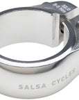Abrazadera de tija de sillín Salsa Lip-Lock de 32 mm, atornillable, color plateado