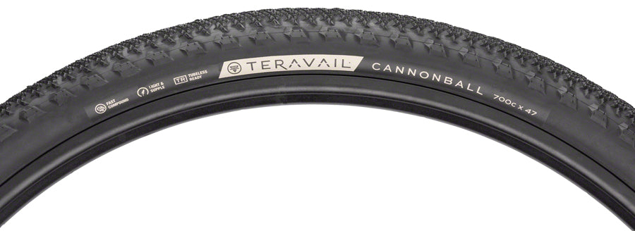 Neumático Teravail Cannonball - 700 x 47 Tubeless Plegable Negro Ligero y Flexible
