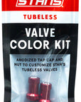 Kit de colores para tapas de válvulas sin cámara Stans (par rojo)
