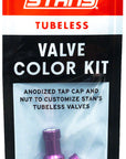 Kit de tapas de válvula para neumáticos sin cámara Stans (color morado)