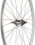 Quality Wheels Value Single Wall Series Coaster Brake Rear Wheel - 700c 3/8" x 124mm Coaster Brake 3 Prong Cog Silver