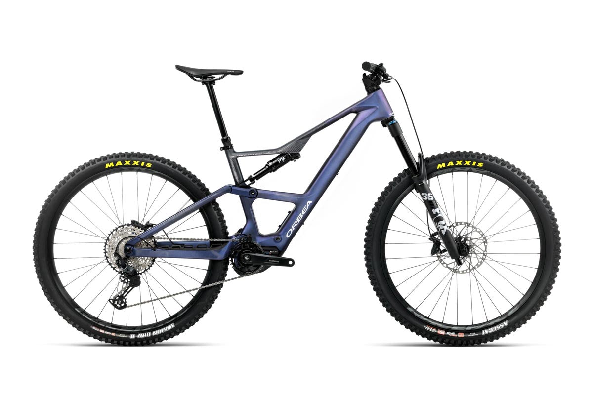 2026 Orbea Rise LT M20 630W Tanzanite Carbon View - Carbon Raw