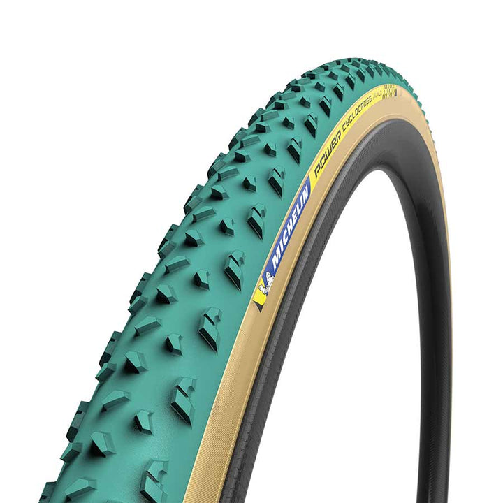 Neumático tubular Michelin Power Cyclocross Mud 700x33C plegable, compuesto verde, 3x120TPI, verde