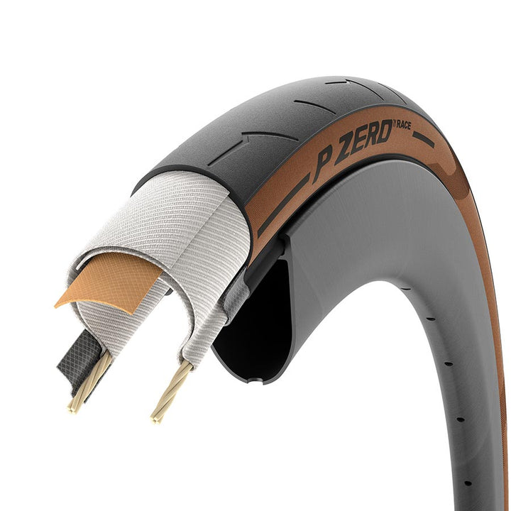 Neumático de carretera Pirelli PZero Race 700x26C plegable con cubierta SmartEVO TechBELT Tanwall fabricado en Italia