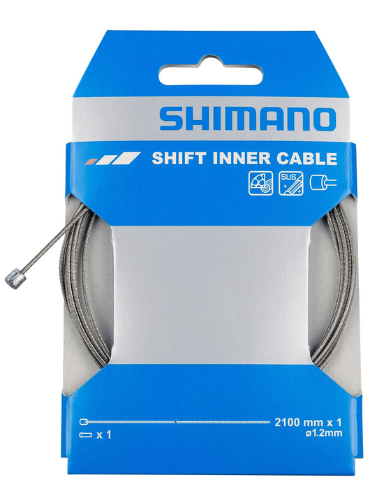 Cable de cambio Shimano de acero inoxidable de 1,2 x 2100 mm