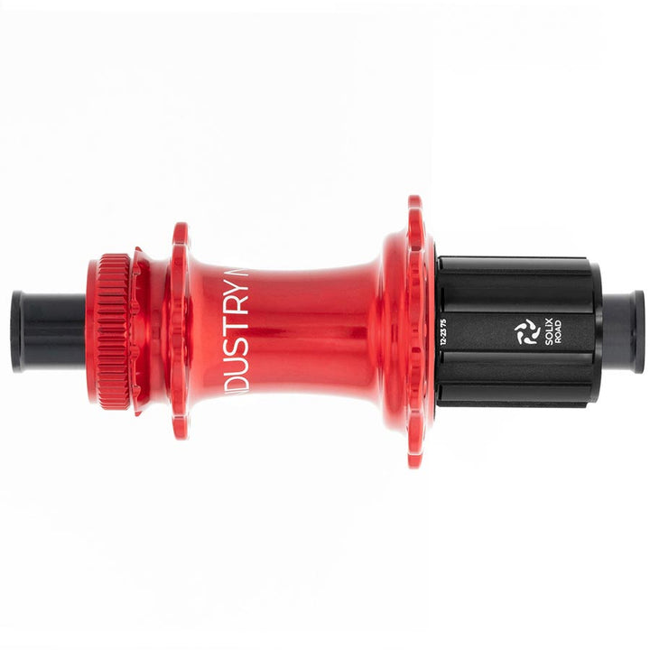 Buje de disco trasero Industry Nine Solix G Classic HG11, 24 agujeros, 12 mm, TA, 142 mm, Shimano HG 11, color rojo