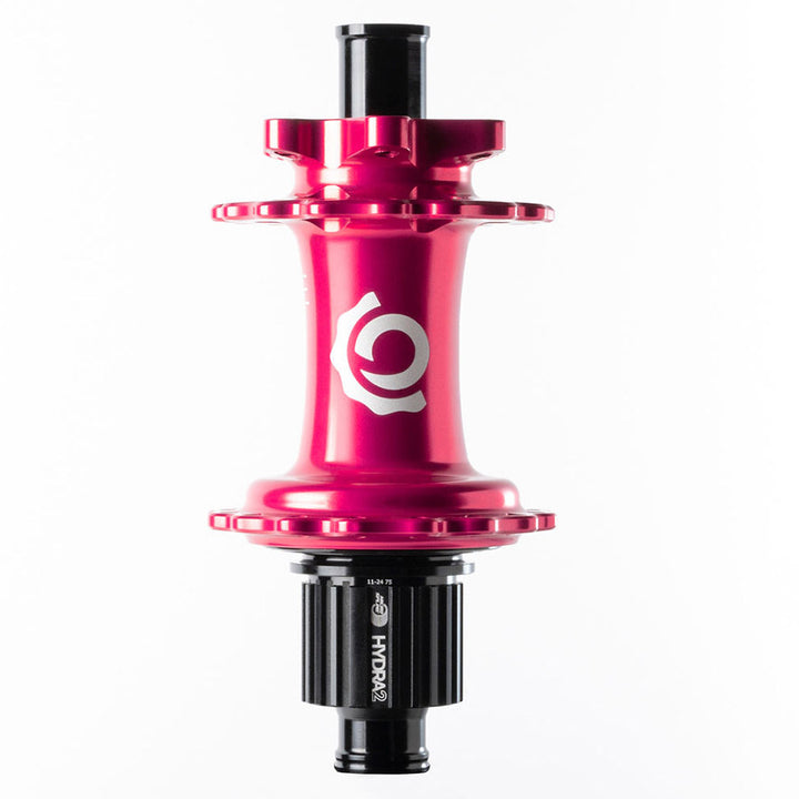 Buje trasero Industry Nine Hydra 2 Boost MicroSpline Disc, 32 agujeros, 12 mm, eje trasero, 148 mm, Shimano Micro Spline, color rosa