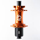 Buje trasero Industry Nine Hydra 2 Boost MicroSpline Disc de 28 agujeros y 12 mm TA de 148 mm Shimano Micro Spline naranja
