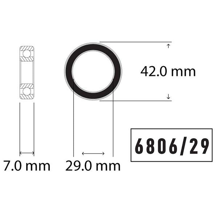 Wheels Manufacturing 6806/29 ABEC-3 Sealed Bearing Fits SRAM DUB