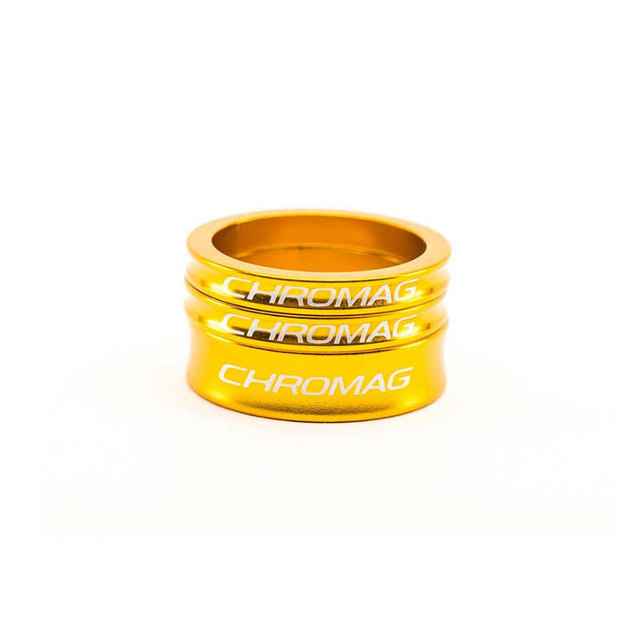 Chromag Spacer Kit Headset Spacer 1-1/8 Height: Set Aluminum Gold Kit