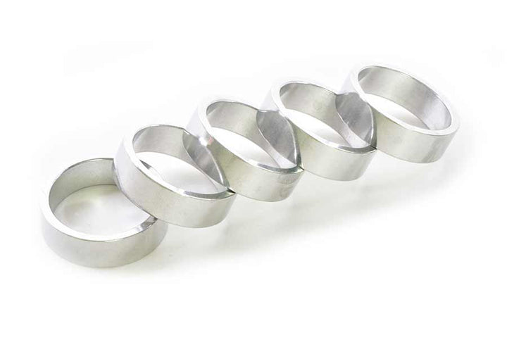 Wheels Manufacturing Aluminum Headset Spacer - 1-1/8" 10mm Silver 5-pack