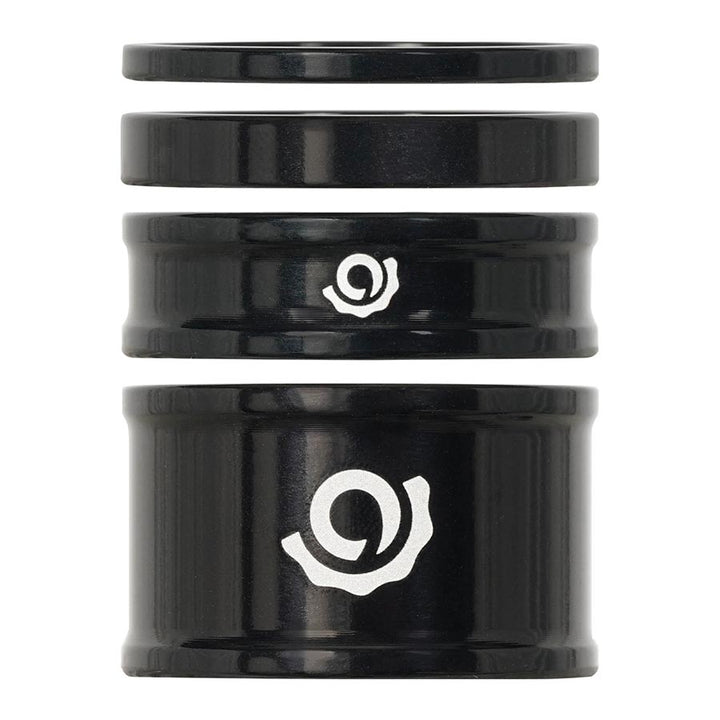Kit de espaciadores combinados para auriculares Industry Nine de 1-1/8" (juego de 4), color negro