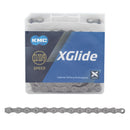 Cadena KMC XGlide - 9/10/11 velocidades, 126 L, transmisión Shimano CUES optimizada, color gris