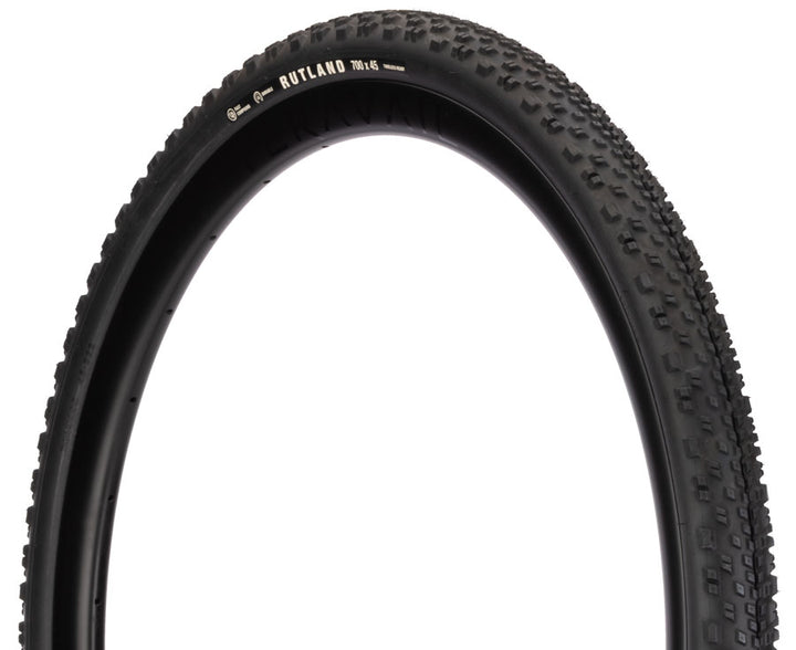 Teravail Rutland Tire - 700 x 45 Tubeless Folding BLK Durable Fast Compound