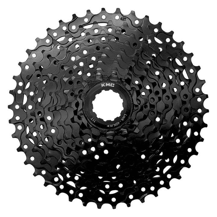 Cassette KMC REACT de 10 velocidades, 11-42 dientes, compatible con driver HG, color negro