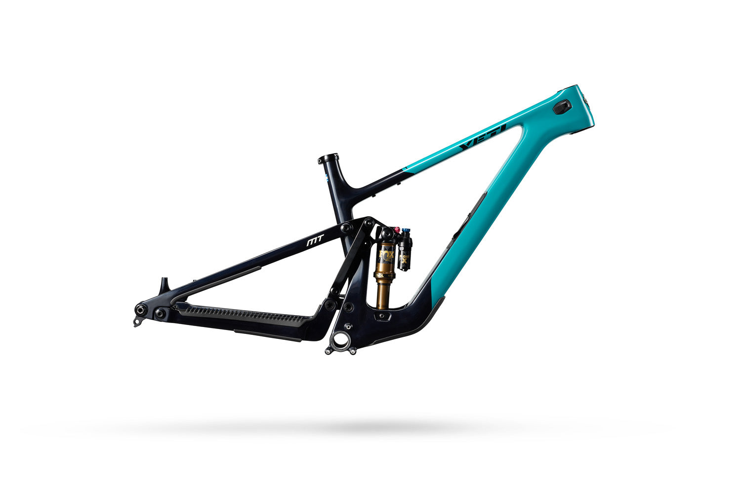 Side view, frame only in the Turquoise colorway