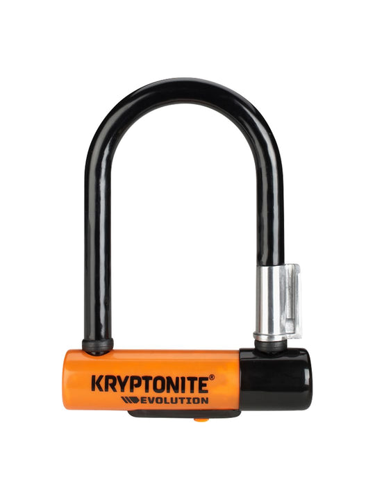 Candado en U Kryptonite Evolution Series - 3,25 x 5,5" con llave negra. Incluye soporte.