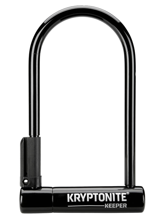 Candado en U Kryptonite Keeper de 4 x 8 pulgadas con llave negra. Incluye soporte.