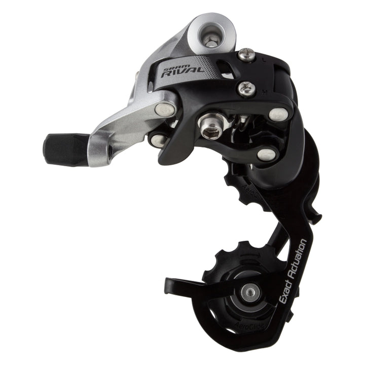 Desviador trasero SRAM Rival 22 - 11 velocidades, jaula corta, negro/plata