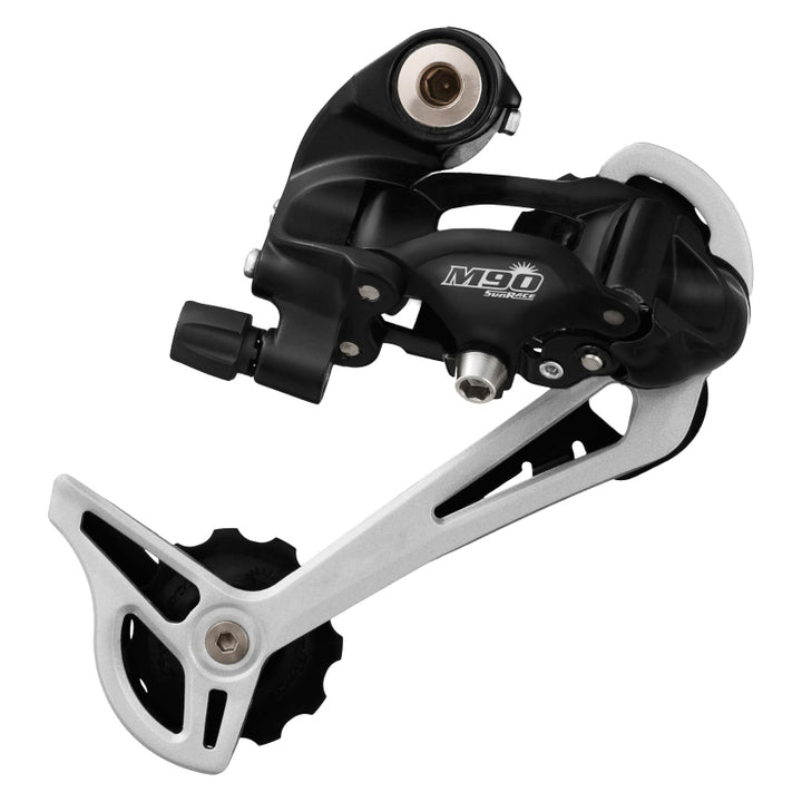 Desviador trasero SunRace M91 de 9 velocidades, jaula larga, negro