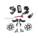 Grupo de carretera SRAM Red eTap AXS - Manetas de cambio/freno HRD de 2x12 velocidades, pinzas FM, rotores CL, cadena, desviadores delanteros y traseros, Hammerhead Karoo E1