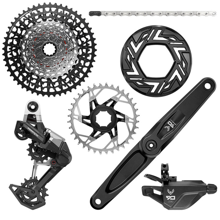 Grupo SRAM Eagle 90 para bicicleta eléctrica - Cadena Brose de 170 mm, 36 dientes, con clip y protector, XS-1275, 10-52 dientes, cambio trasero con palanca de un solo clic