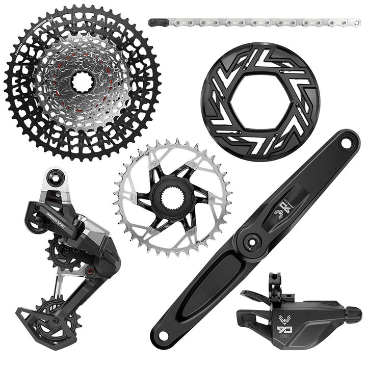 Grupo SRAM Eagle 90 para bicicleta eléctrica - Cadena Bosch de 36 dientes y 170 mm con clip-on, XS-1275, 10-52 dientes, cambio trasero con palanca de un solo clic