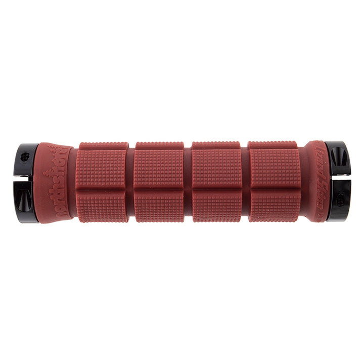 Puños Lizard Skins Northshore Lock-On de 130 mm, color rojo intenso