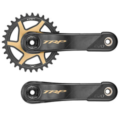 TRP CK-9050 EVO Crankset - 170mm 12-Speed For 68/73mm Frame BB DM CINCH Chainring Interface 30mm  Spindle Carbon BLK/Gold