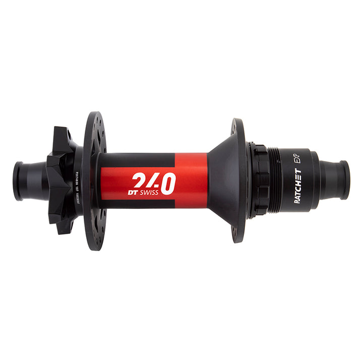 Buje trasero DT Swiss 240 EXP - 12 x 157 mm, 6 tornillos, XD, negro/rojo, 32 agujeros, 36 puntos