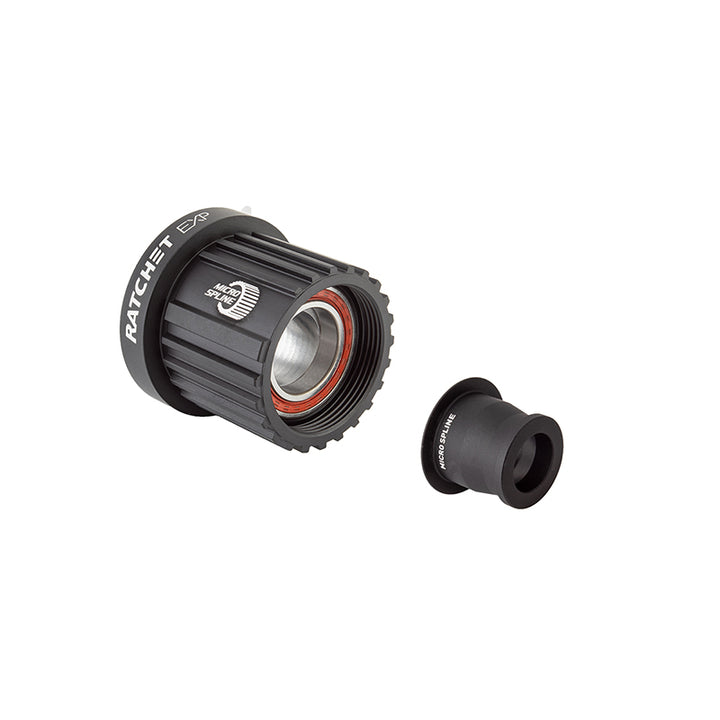 Cuerpo de buje libre DT Swiss Ratchet EXP - Kit de rodamientos sellados de aluminio ligero Shimano Micro Spline con tapa de extremo de 12 x 142/148 mm