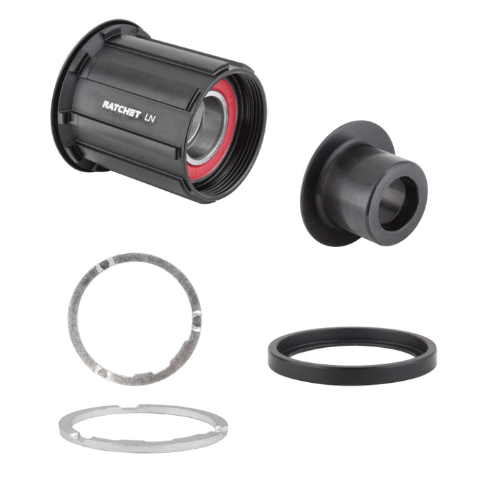 Cuerpo de buje libre DT Swiss Ratchet LN - Kit de rodamientos sellados de aluminio estándar Shimano HG 11 MTN con tapa de extremo de 12 x 142/148 mm