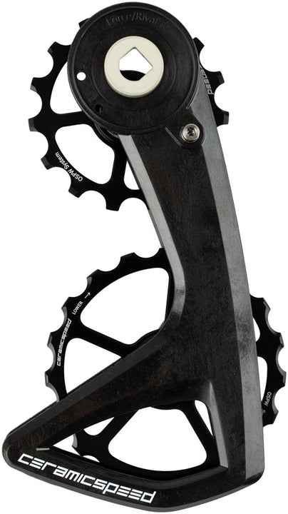 CeramicSpeed OSPW RS Pulley Wheel System SRAM Force E1 Rival E1 AXS - Aluminum Pulley 5 Spoke Carbon Cage Black