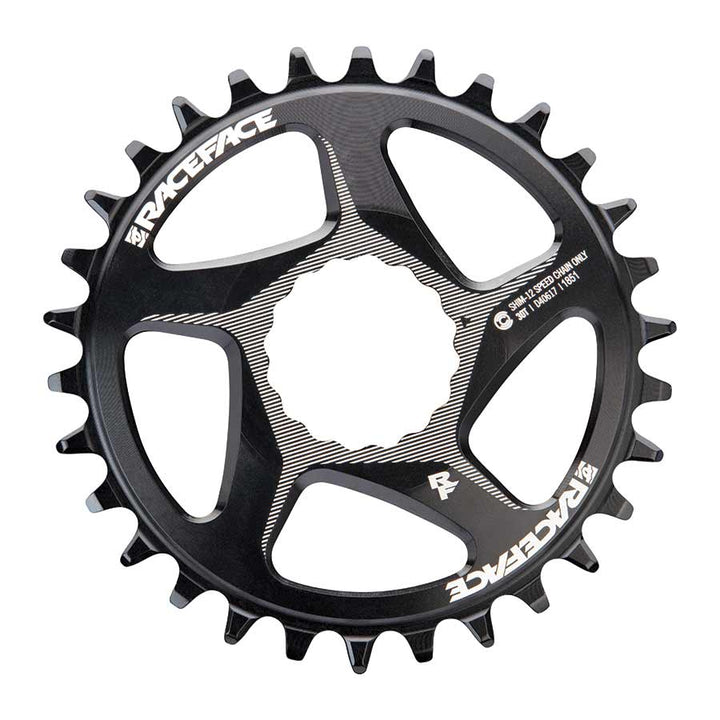 Plato de aluminio RaceFace Narrow Wide Direct Mount CINCH - Shimano 12 velocidades requiere cadena compatible con Hyperglide+ 30t BLK