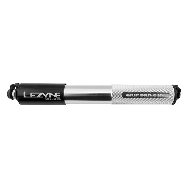 Bomba Lezyne Grip Drive HV mediana plateada