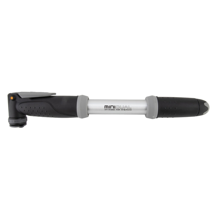 Bomba Topeak Mini Dual Mini - 140 psi Plateada/Negra
