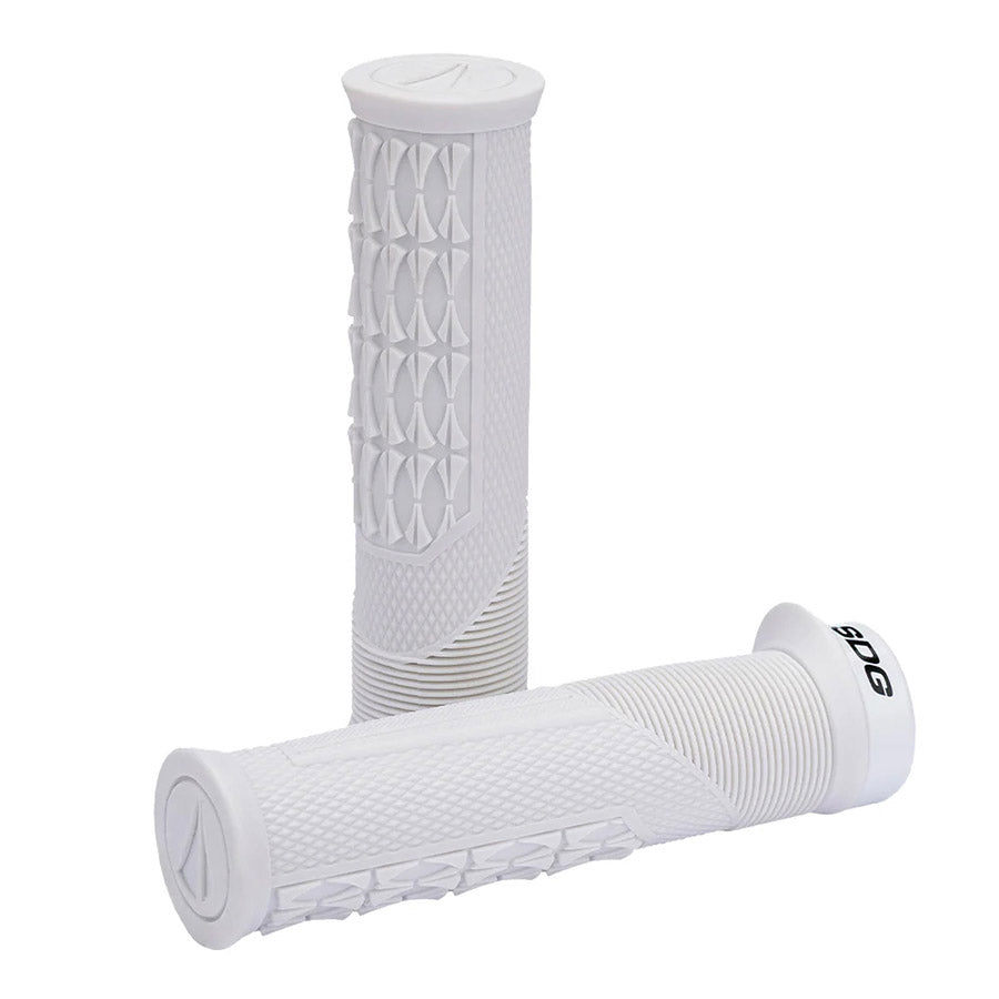 SDG Thrice OC Lock-On MTB Grips - White-Black
