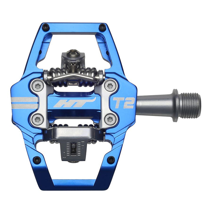 Pedales de plataforma automáticos HT Pedals T2 CrMo - Azul real