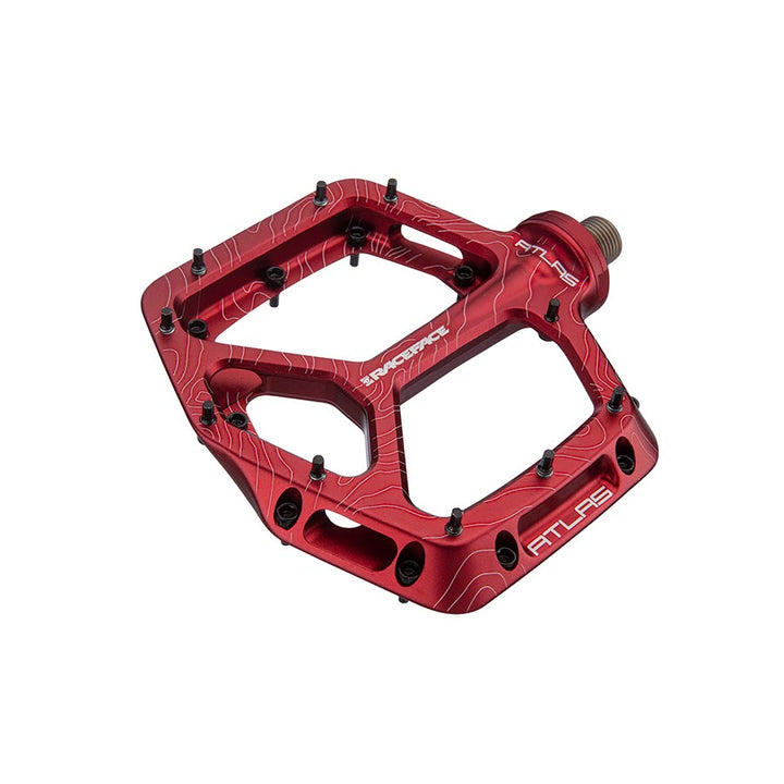 Pedales RaceFace Atlas - Plataforma de aluminio de 9/16" (rojo)