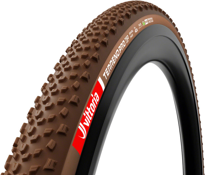 Vittoria Terreno Pro T60 Mixed Tire - 700 x 35 Tubeless Folding BLK/Brown Eco Gravel Race