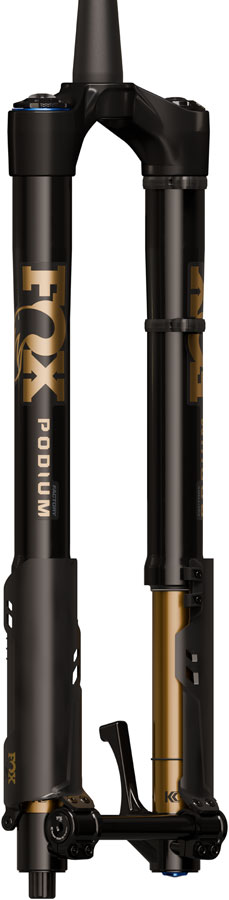 FOX Factory Podium Inverted Suspension Fork - 29" 160 mm 20TA x 110 mm 44mm Offset GRIP X2 68HT Crown BLK/Podium Gold