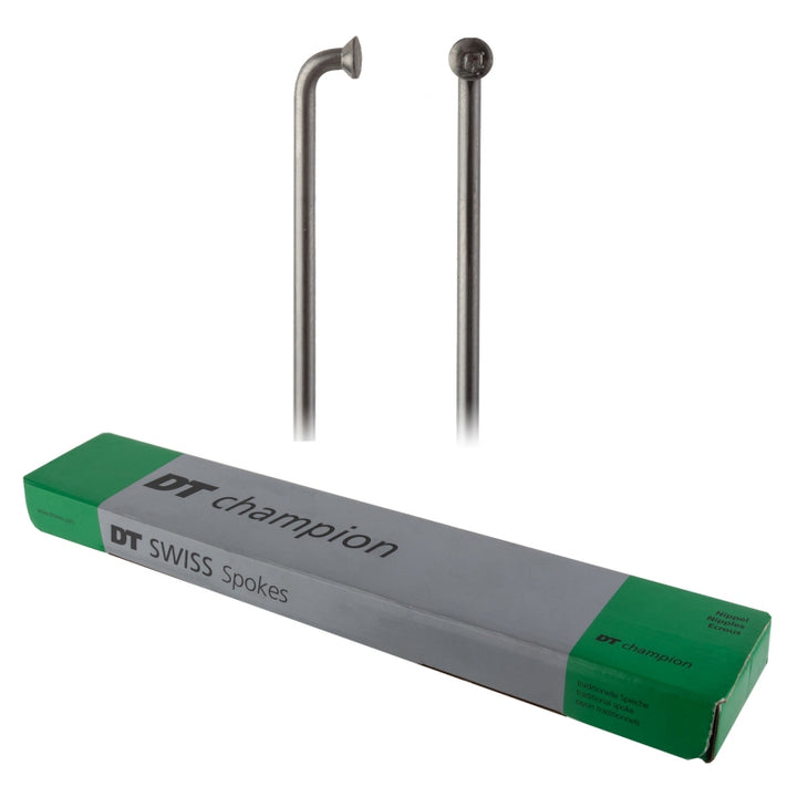 DT Swiss Champion Spoke: 2.0mm 300mm J-bend Silver Box of 100