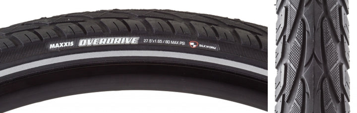 Neumático Maxxis Overdrive - 27,5 x 1,65 Clincher Wire BLK/Reflectante Single Silk Worm