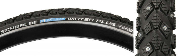 Neumático Schwalbe Marathon Winter Plus - 700 x 40, cubierta de alambre negro/reflectante, Performance Line 240 tacos de acero