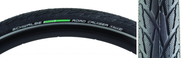 Neumático Schwalbe Road Cruiser - 700 x 45 Clincher Wire Black K-Guard Green