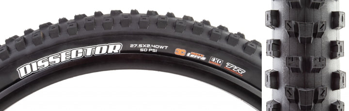 Neumático Maxxis Dissector - 27,5 x 2,4 sin cámara plegable BLK 3C MaxxTerra EXO Wide Trail